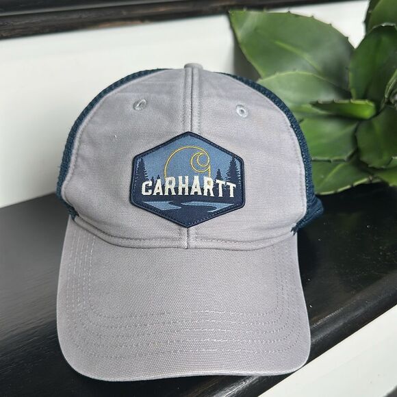 New Carhartt Men's 105364 Canvas Mesh snapBack Patch Cap baseball trucker hat - Picture 1 of 9